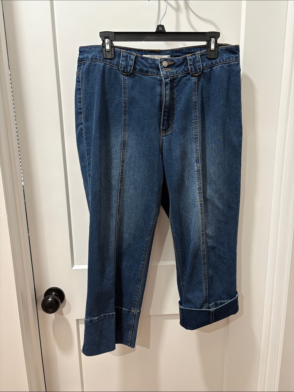 Cato Dark Blue Cropped Jeans with Cuffed Hem